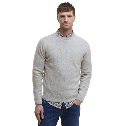 Maglia Uomo Essential, con scollatura girocollo e toppe in velluto